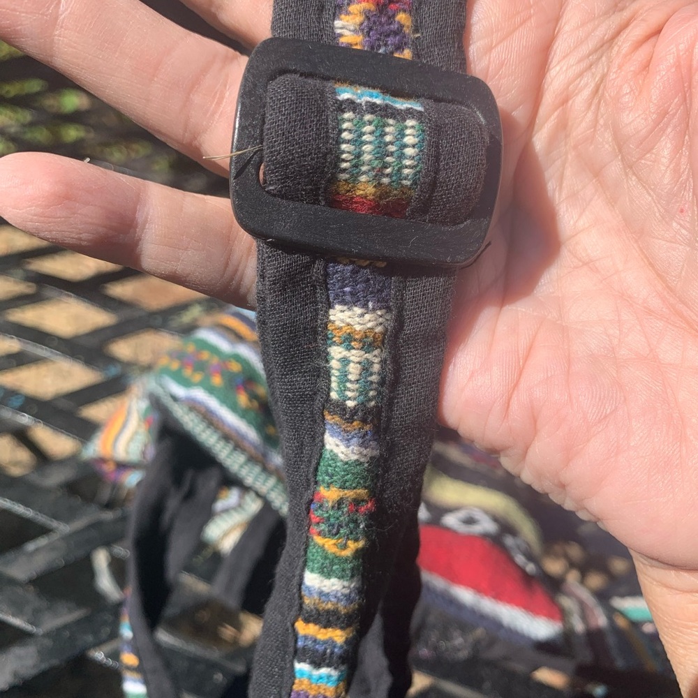 Multicolor Striped Crossbody Bag made in Napal - Picture 6 of 9
